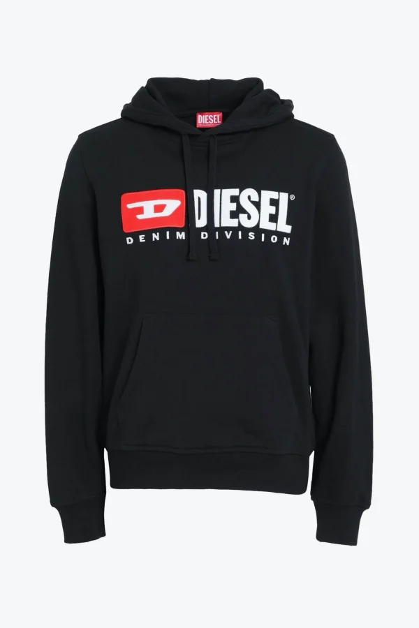 Sweaters & Knitwear-DIESEL S-GINN-HOOD-DIV SWEATSHIRT - BLACK