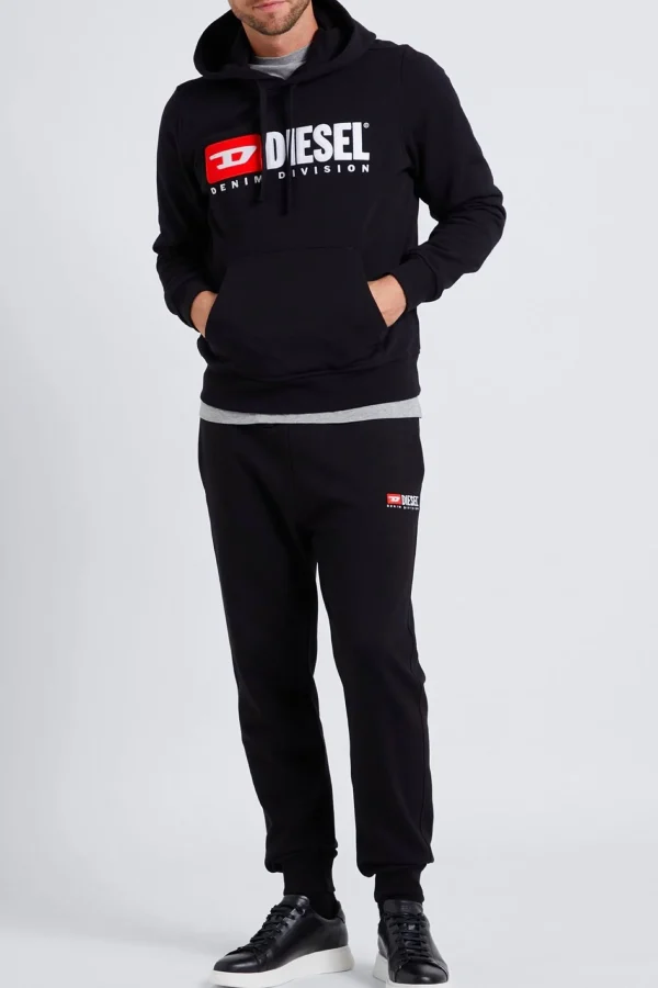 Sweaters & Knitwear-DIESEL S-GINN-HOOD-DIV SWEATSHIRT - BLACK