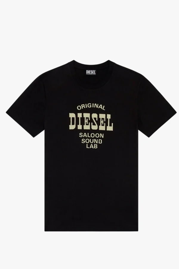 Tees & Tanks-DIESEL T-DIEGOR-E12 T-SHIRT - BLACK
