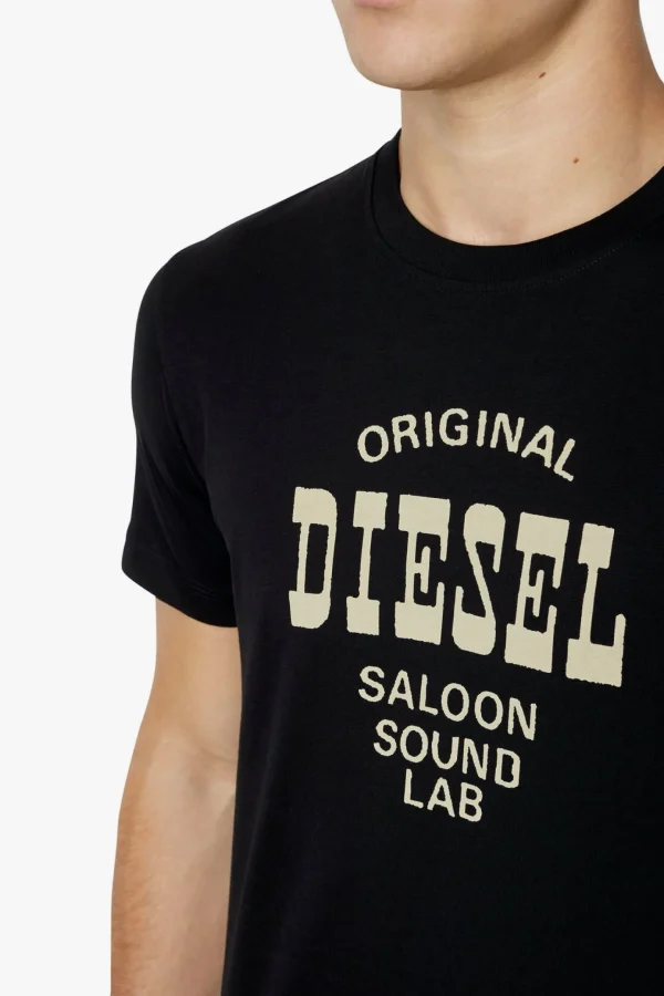 Tees & Tanks-DIESEL T-DIEGOR-E12 T-SHIRT - BLACK
