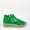 Footwear-DJANGO & JULIETTE ADELY SANDAL EMERALD LEATHER