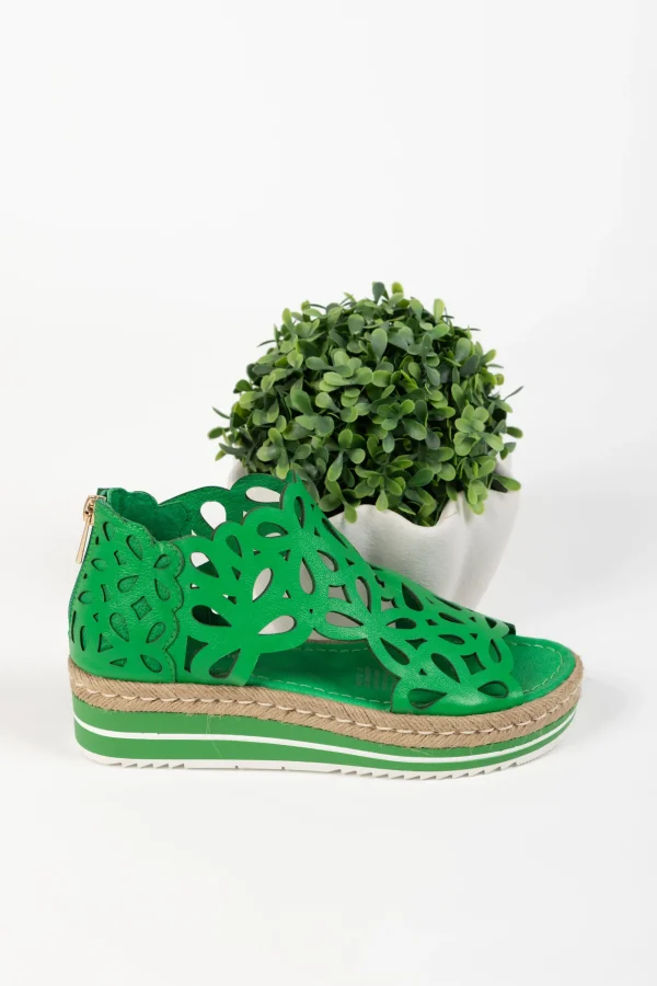 Footwear-DJANGO & JULIETTE ADELY SANDAL EMERALD LEATHER