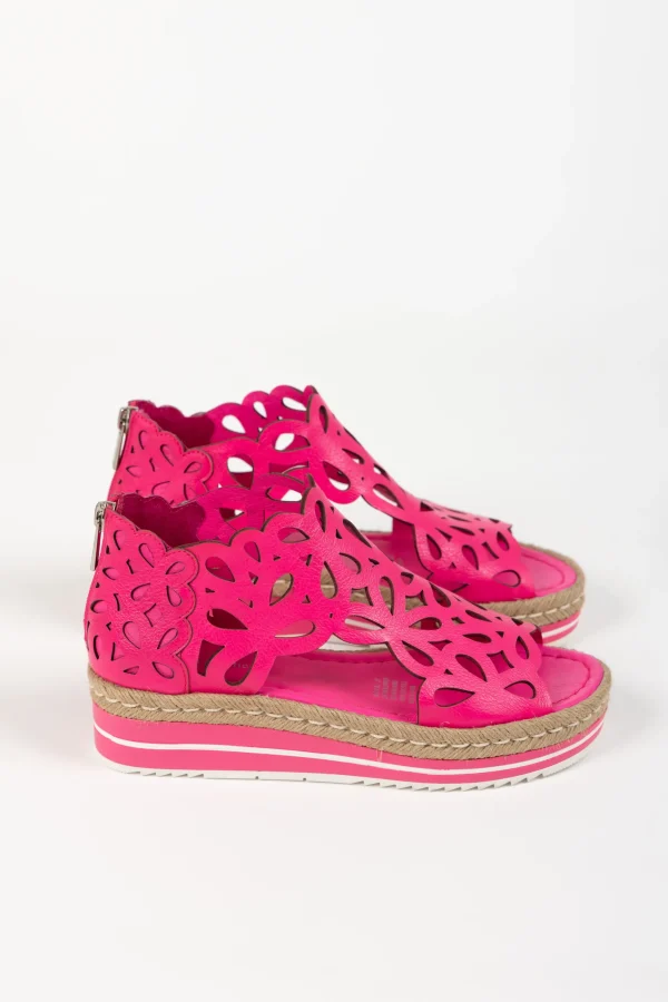 Footwear-DJANGO & JULIETTE ADELY SANDAL HOT PINK LEATHER