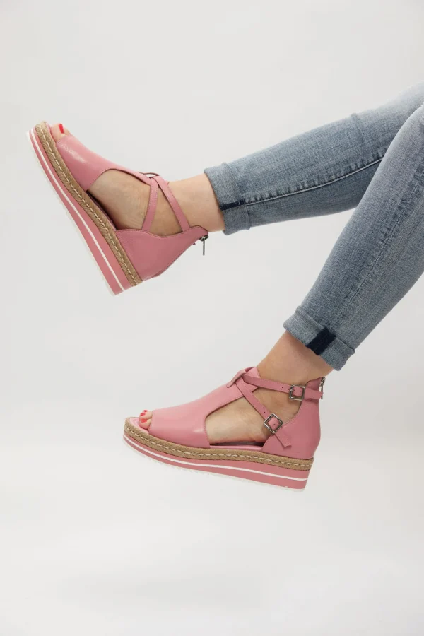 Footwear-DJANGO & JULIETTE ALEXYS SANDAL - PRETTY PINK LEATHER