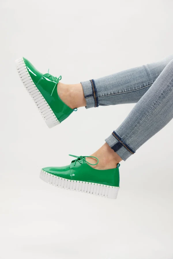 Footwear-DJANGO & JULIETTE BRENDA SNEAKER - EMERALD PATENT LEATHER
