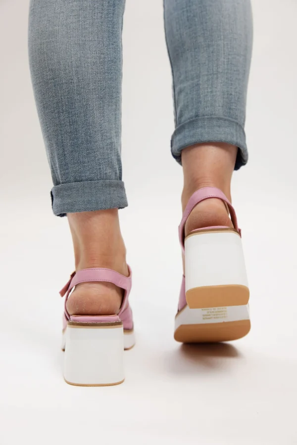 Footwear-DJANGO & JULIETTE JEMI HEEL - PINK LEATHER