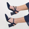 Footwear-DJANGO & JULIETTE LAHTI HEEL - NAVY SUEDE