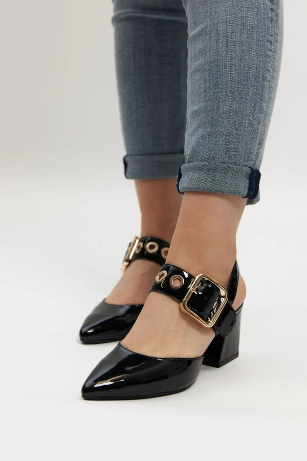 Footwear-DJANGO & JULIETTE MAGALY HEEL - BLACK PATENT