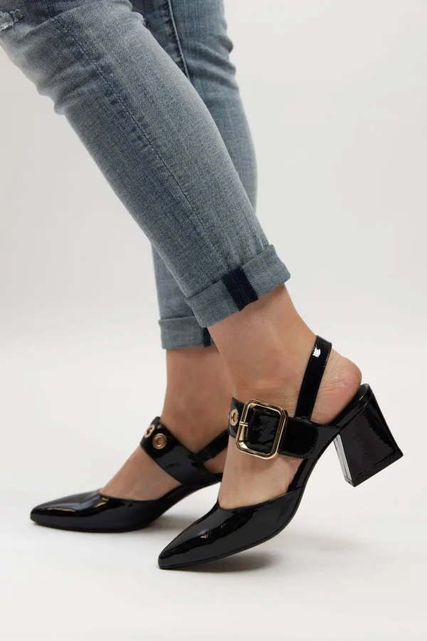 Footwear-DJANGO & JULIETTE MAGALY HEEL - BLACK PATENT