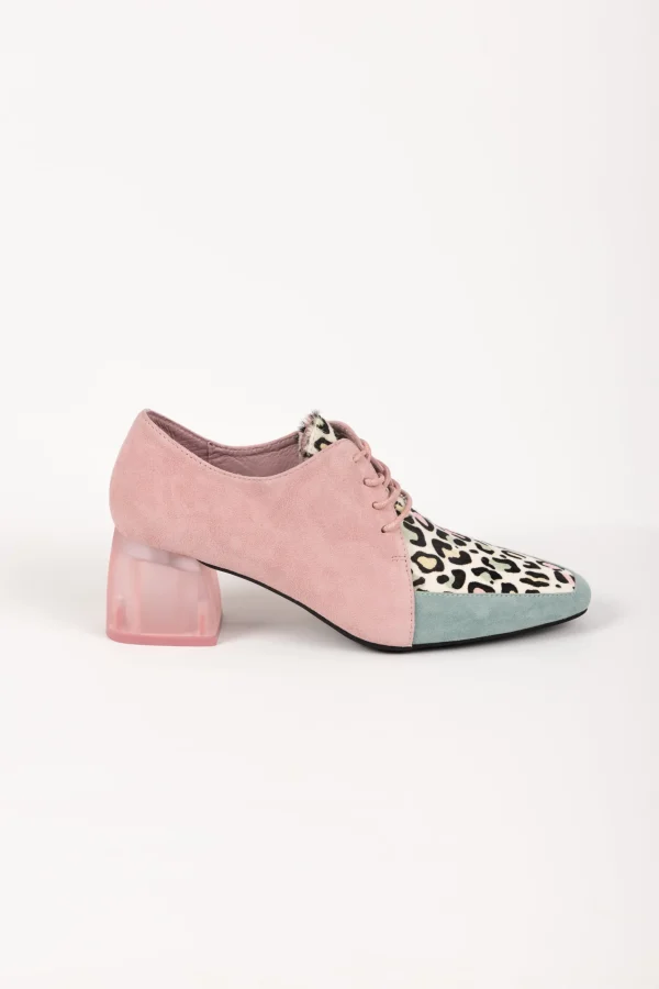 Footwear-DJANGO & JULIETTE MARICE SHOE PASTEL SAGE LEOPARD SUEDE