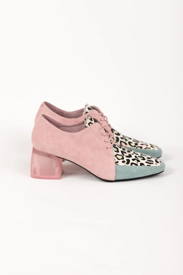 Footwear-DJANGO & JULIETTE MARICE SHOE PASTEL SAGE LEOPARD SUEDE