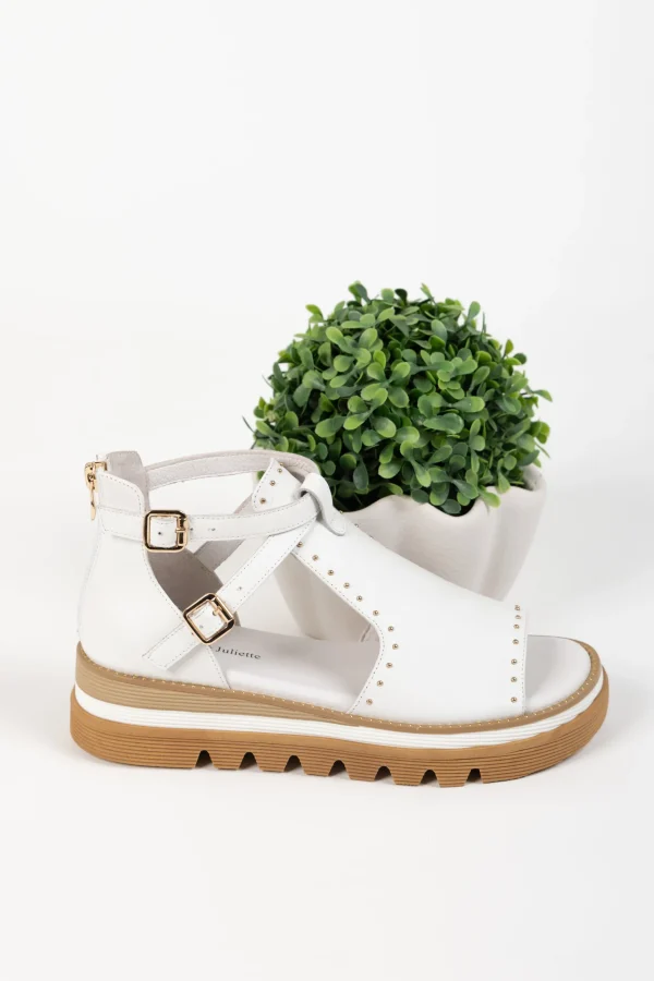 Footwear-DJANGO & JULIETTE SORENS SANDAL WHITE LEATHER