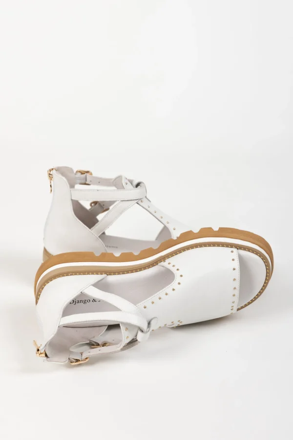 Footwear-DJANGO & JULIETTE SORENS SANDAL WHITE LEATHER