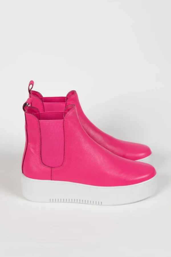Footwear-DJANGO & JULIETTE WYLDER BOOT HOT PINK LEATHER