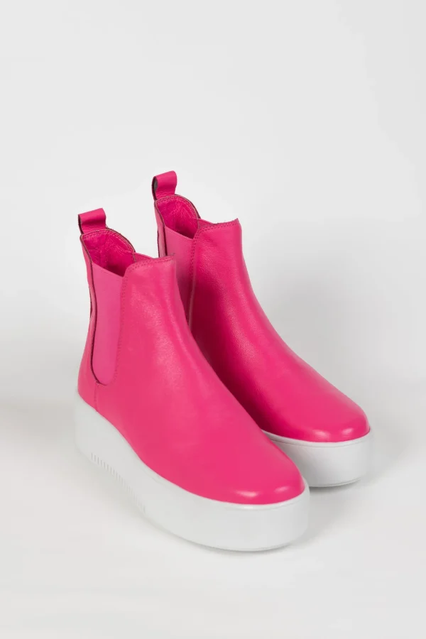 Footwear-DJANGO & JULIETTE WYLDER BOOT HOT PINK LEATHER
