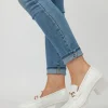 Footwear-DJANGO & JULIETTE ZOEY LOAFER WHITE CROC LEATHER