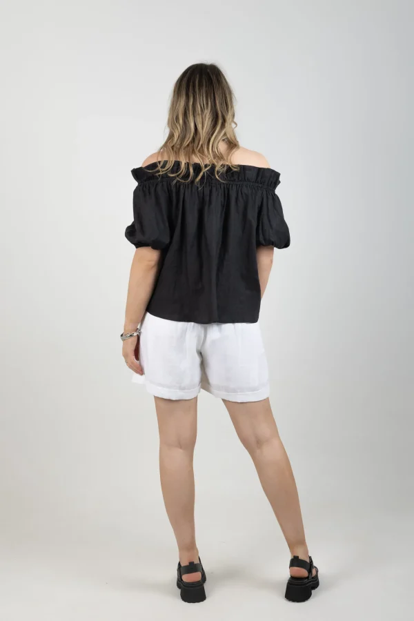 Shirts & Tops-EB&IVE HALCYON RUCHED TOP EBONY