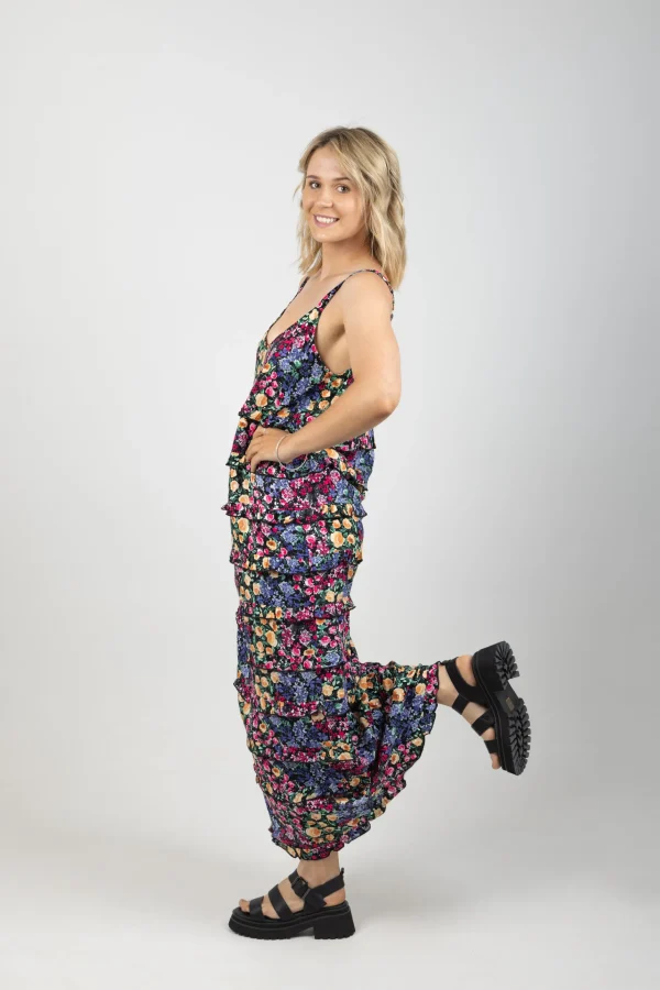 Dresses-EB&IVE LA MER FRILL MAXI BLUME