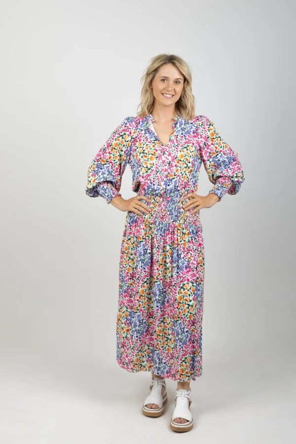 Dresses-EB&IVE LA MER SHIRRED MAXI FIORE