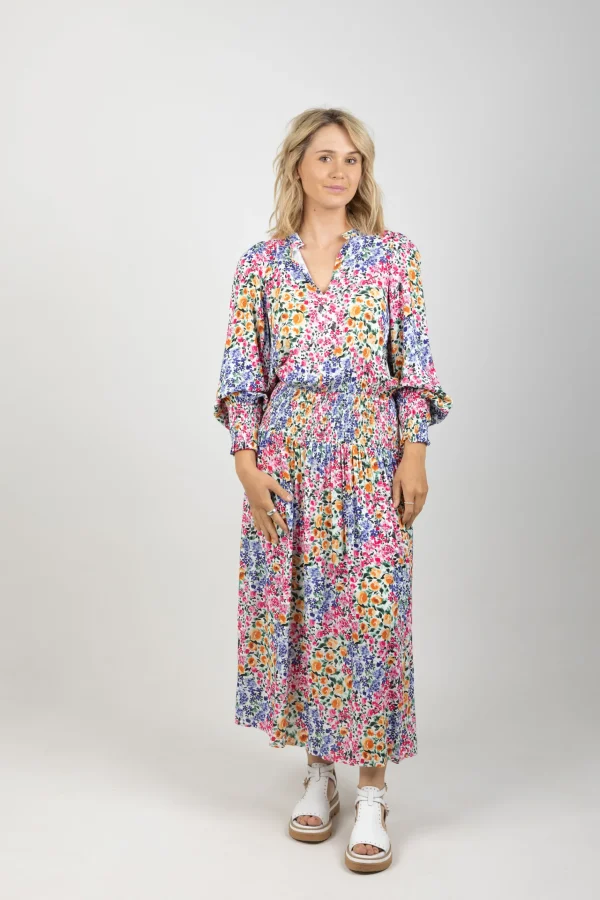 Dresses-EB&IVE LA MER SHIRRED MAXI FIORE