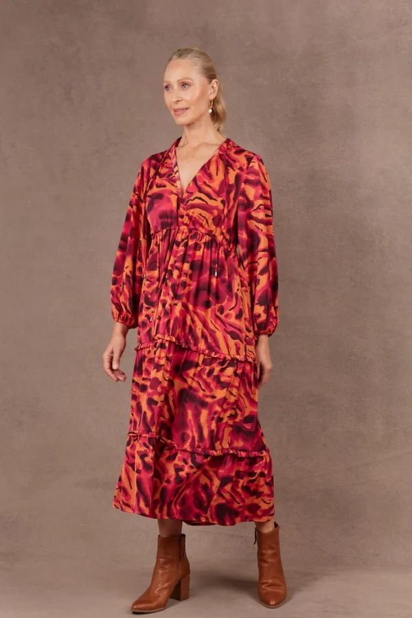 Dresses-EB&IVE MAYAN TIERED MAXI MAGENTA