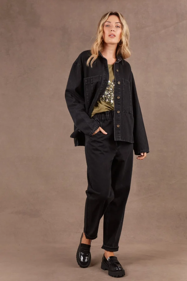 Coats & Jackets-EB&IVE META DENIM JACKET CARBON