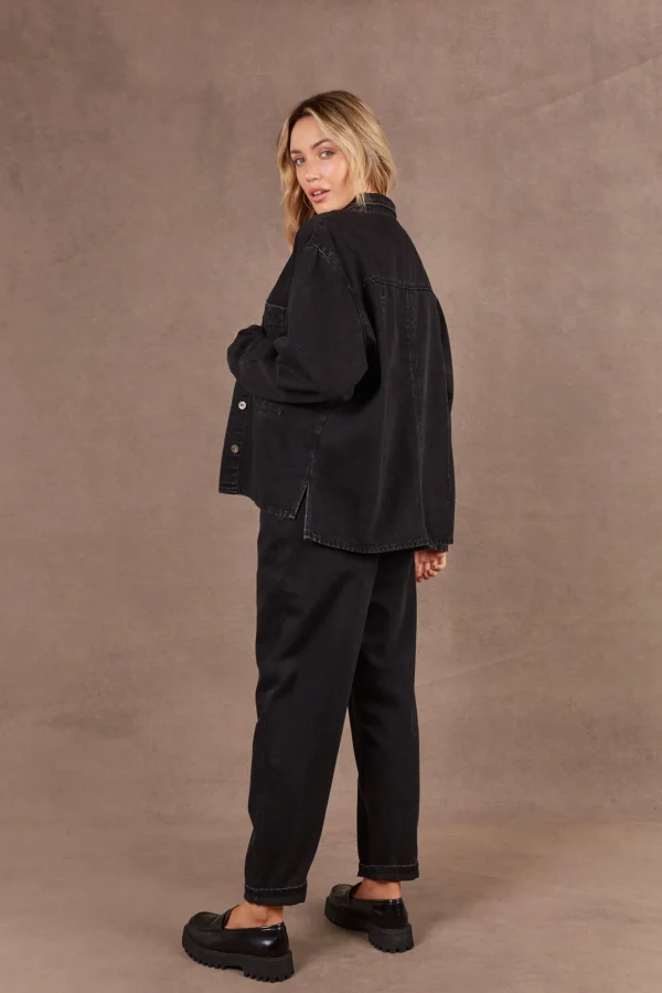 Coats & Jackets-EB&IVE META DENIM JACKET CARBON