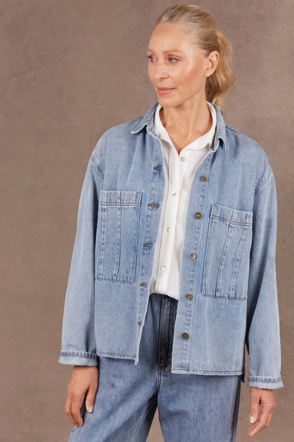 Coats & Jackets-EB&IVE META DENIM JACKET DENIM