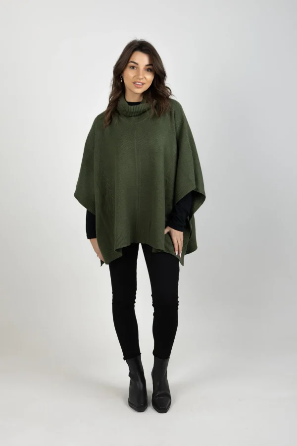 Sweaters & Knitwear-EB&IVE NAWI PONCHO OLIVE