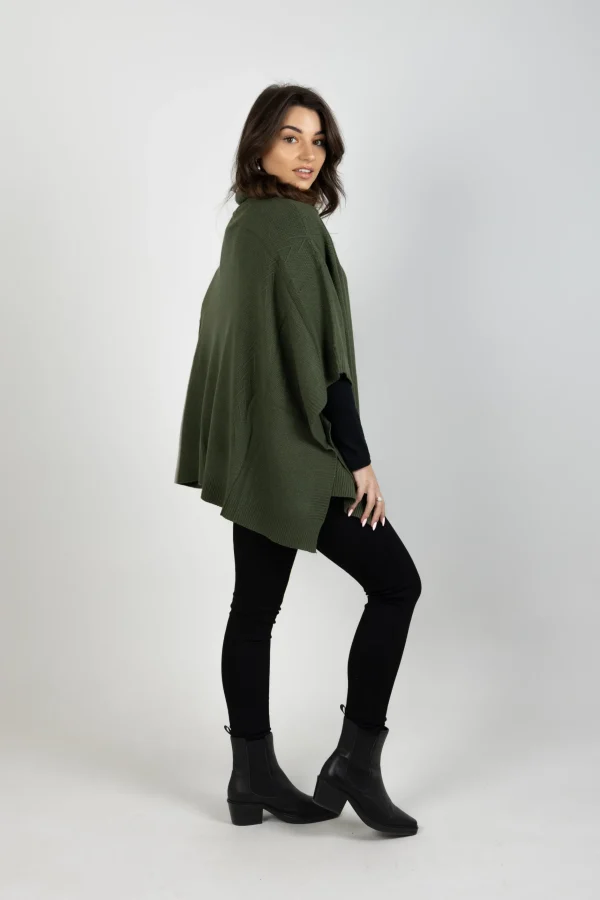 Sweaters & Knitwear-EB&IVE NAWI PONCHO OLIVE
