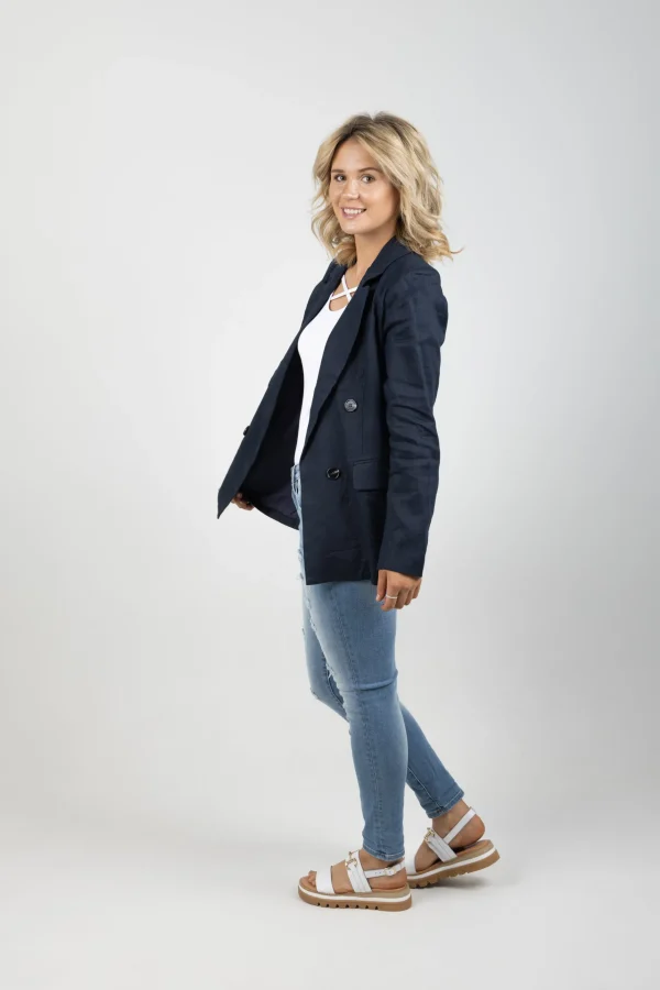 Coats & Jackets-EB&IVE STAPLE NAMA BLAZER NAVY