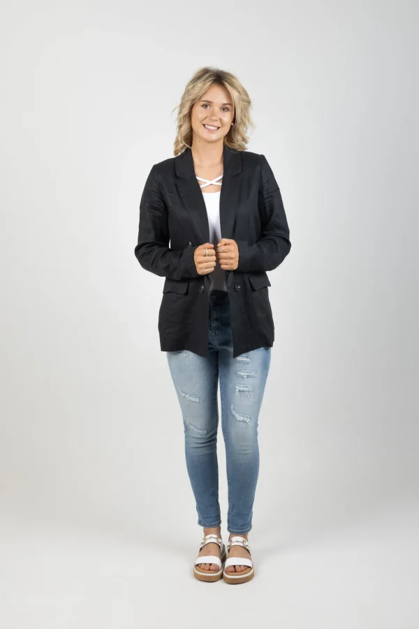 Coats & Jackets-EB&IVE STAPLE NAMA BLAZER EBONY