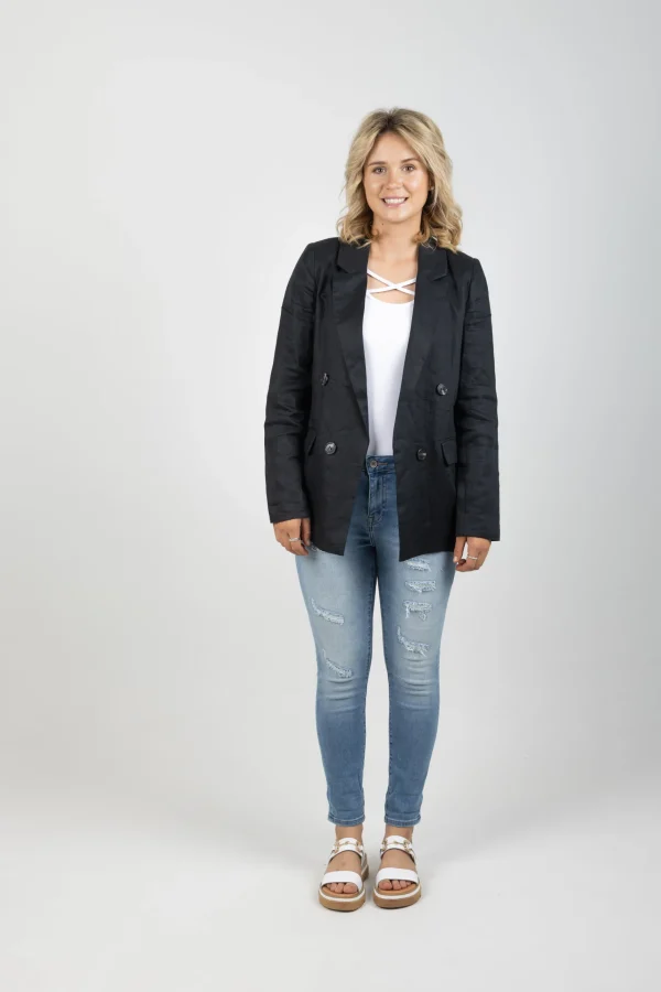 Coats & Jackets-EB&IVE STAPLE NAMA BLAZER EBONY