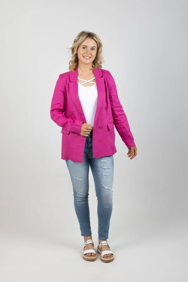 Coats & Jackets-EB&IVE STAPLE NAMA BLAZER MAGENTA
