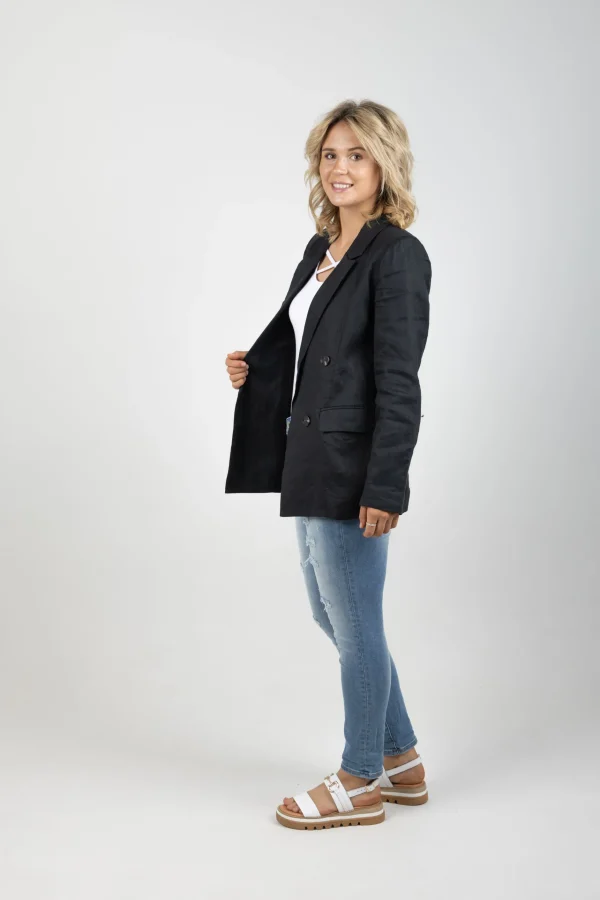 Coats & Jackets-EB&IVE STAPLE NAMA BLAZER EBONY