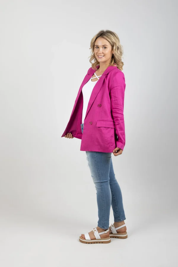 Coats & Jackets-EB&IVE STAPLE NAMA BLAZER MAGENTA
