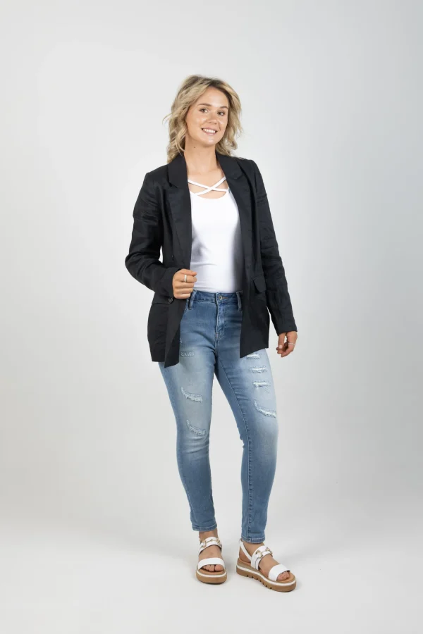 Coats & Jackets-EB&IVE STAPLE NAMA BLAZER EBONY
