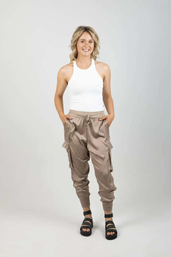 Pants-EB&IVE STAPLE PANT TAUPE