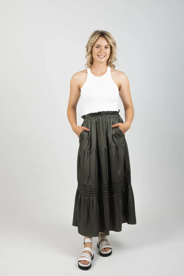 Skirts-EB&IVE STAPLE SKIRT ASPEN