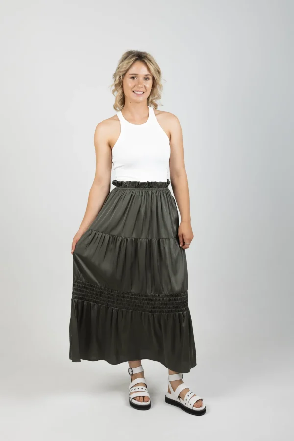 Skirts-EB&IVE STAPLE SKIRT ASPEN