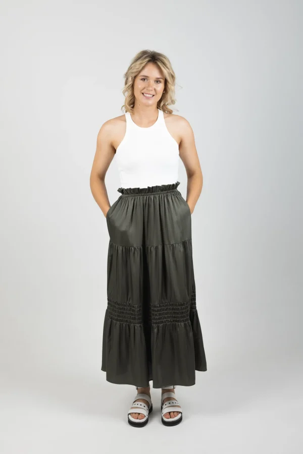 Skirts-EB&IVE STAPLE SKIRT ASPEN