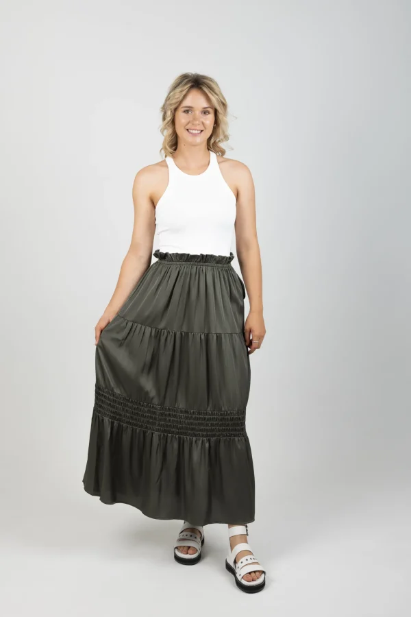 Skirts-EB&IVE STAPLE SKIRT ASPEN