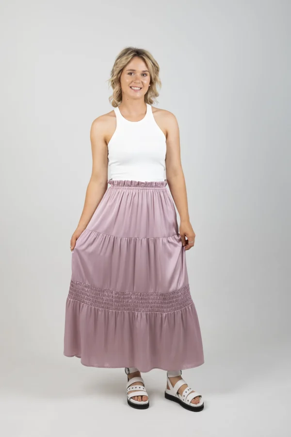 Skirts-EB&IVE STAPLE SKIRT MAUVE