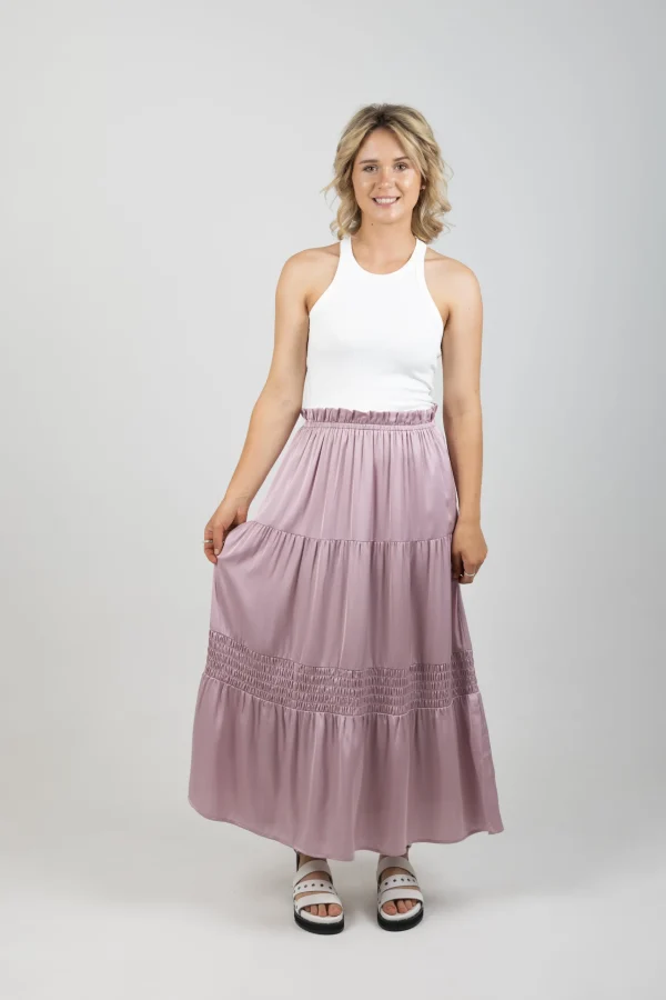 Skirts-EB&IVE STAPLE SKIRT MAUVE
