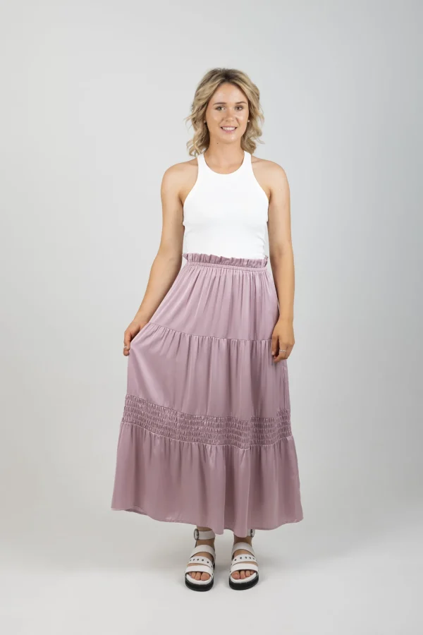 Skirts-EB&IVE STAPLE SKIRT MAUVE