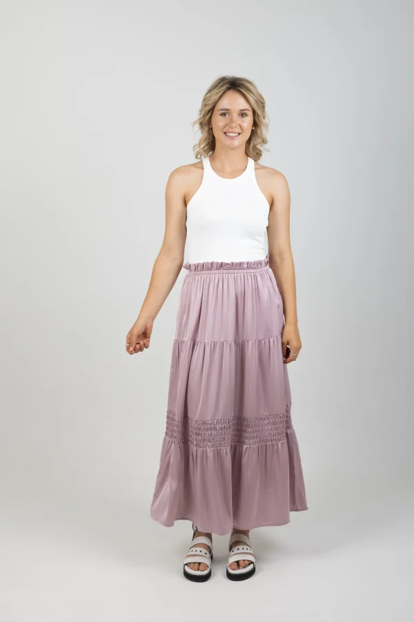 Skirts-EB&IVE STAPLE SKIRT MAUVE