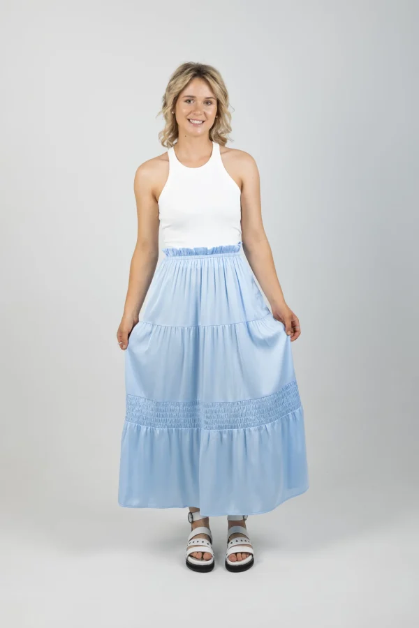 Skirts-EB&IVE STAPLE SKIRT SKY