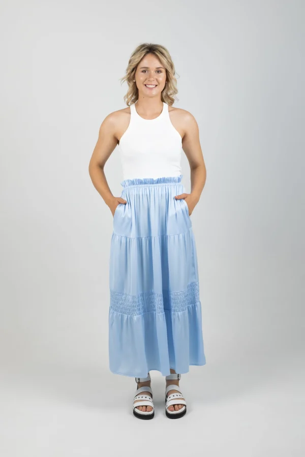 Skirts-EB&IVE STAPLE SKIRT SKY