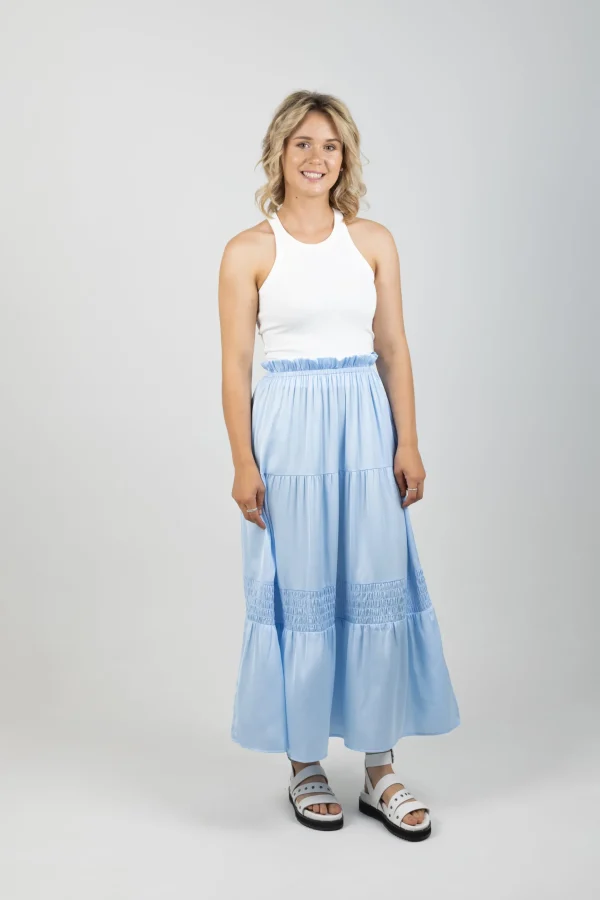 Skirts-EB&IVE STAPLE SKIRT SKY