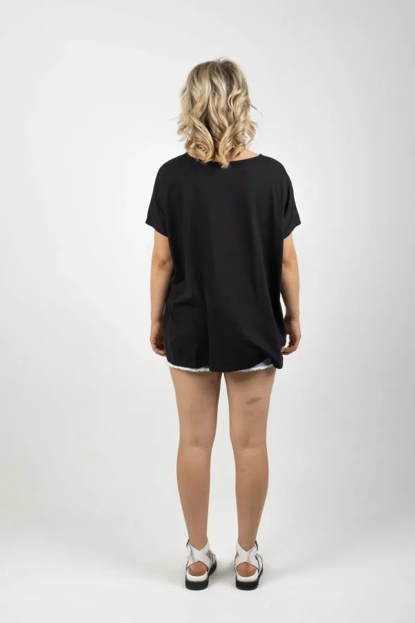 Tees & Tanks-EB&IVE STAPLE TSHIRT BLACK/GOLD